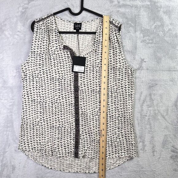 Swildens NWT Tank Top Women's Large**READ Viscose Summer Cream Black Geometric - Picture 12 of 14